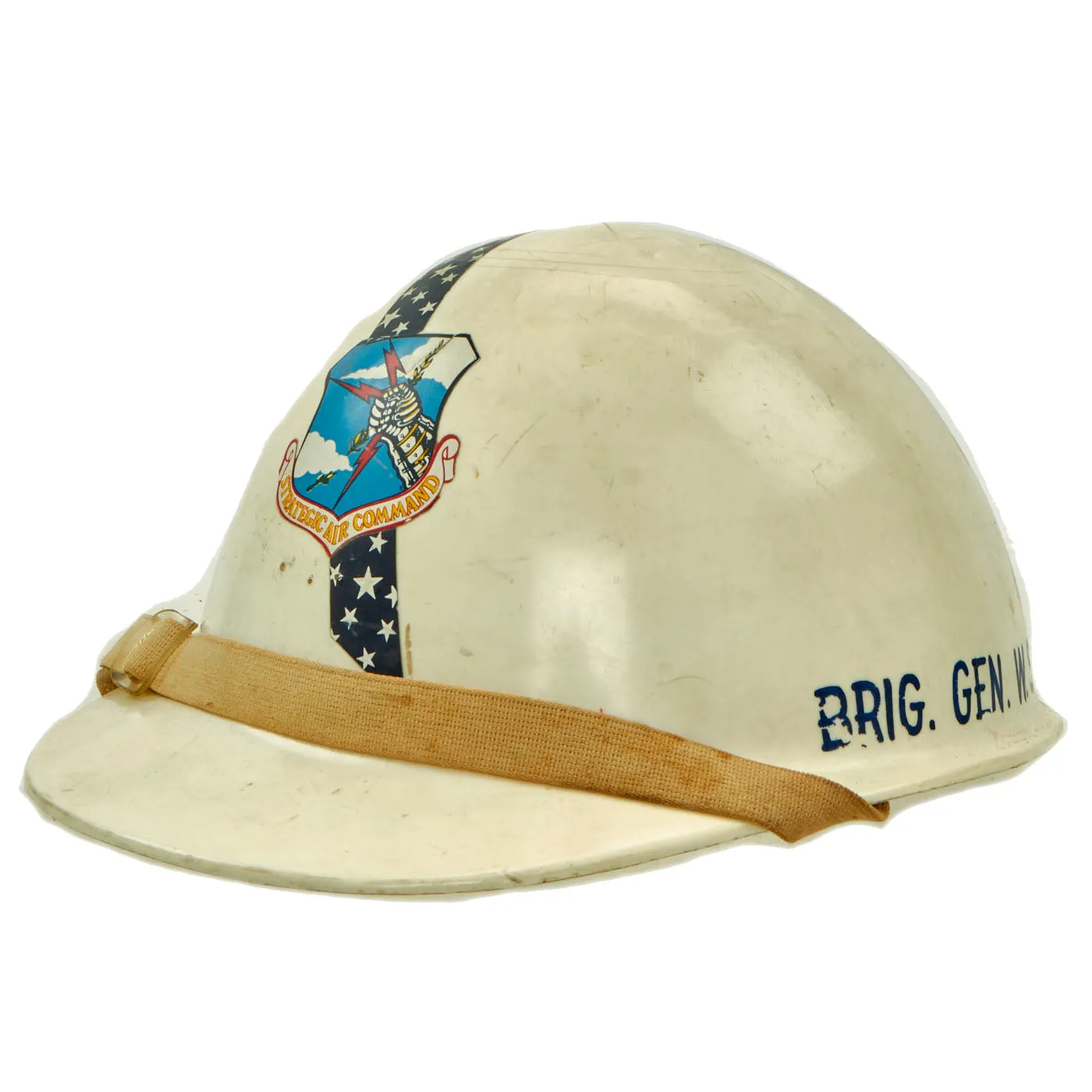 Original U.S. Vietnam War Era 13th Strategic Missile Division Commander Hardhat For Brigadier General W. S. Rader