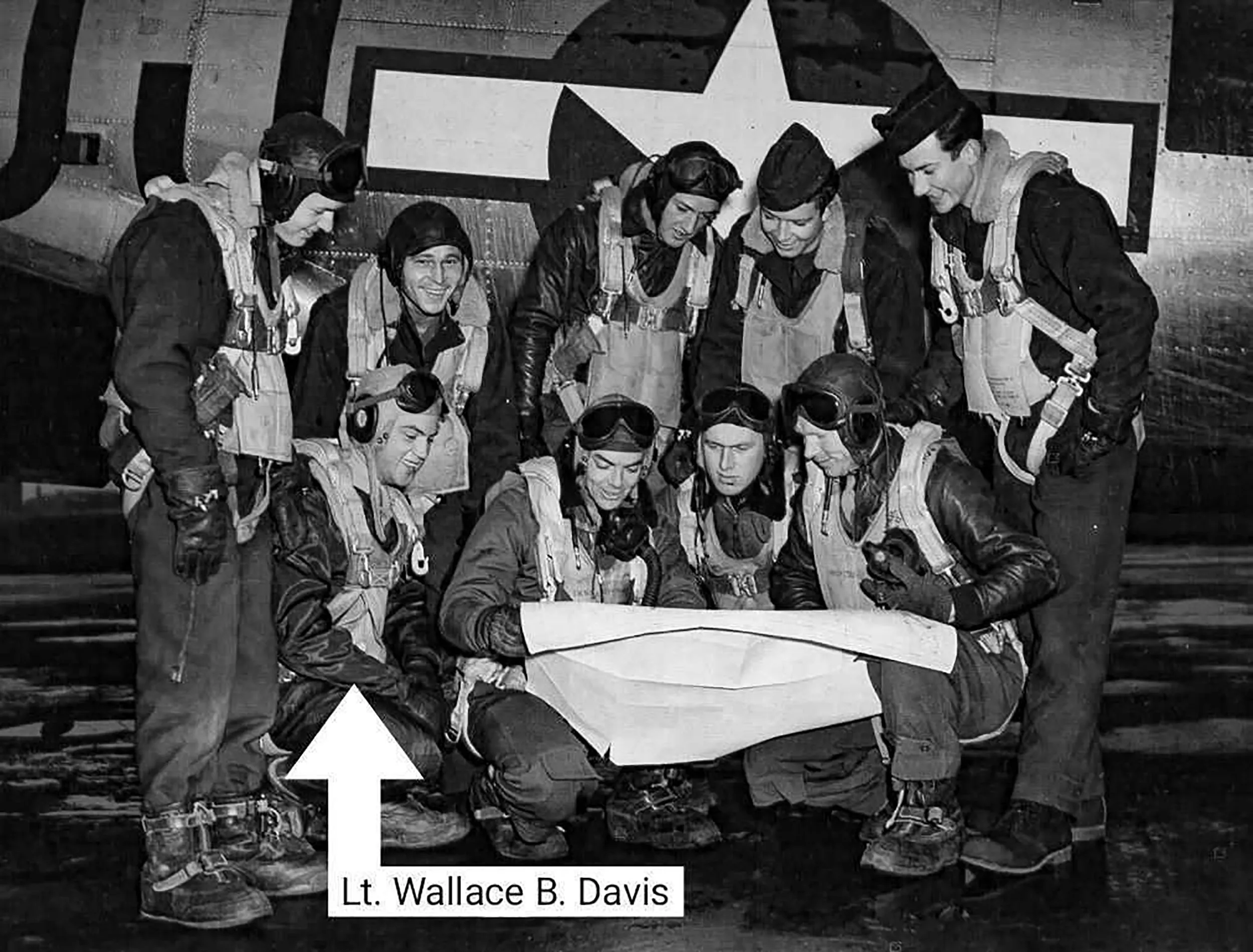 Original U.S. WWII 422nd Bomb Squadron B-17 Wally’s Wagon Painted A-2 Flight Jacket of Pilot Lt. Wallace “Wally” B Davis - Aircraft Shot Down and Used By The Luftwaffe