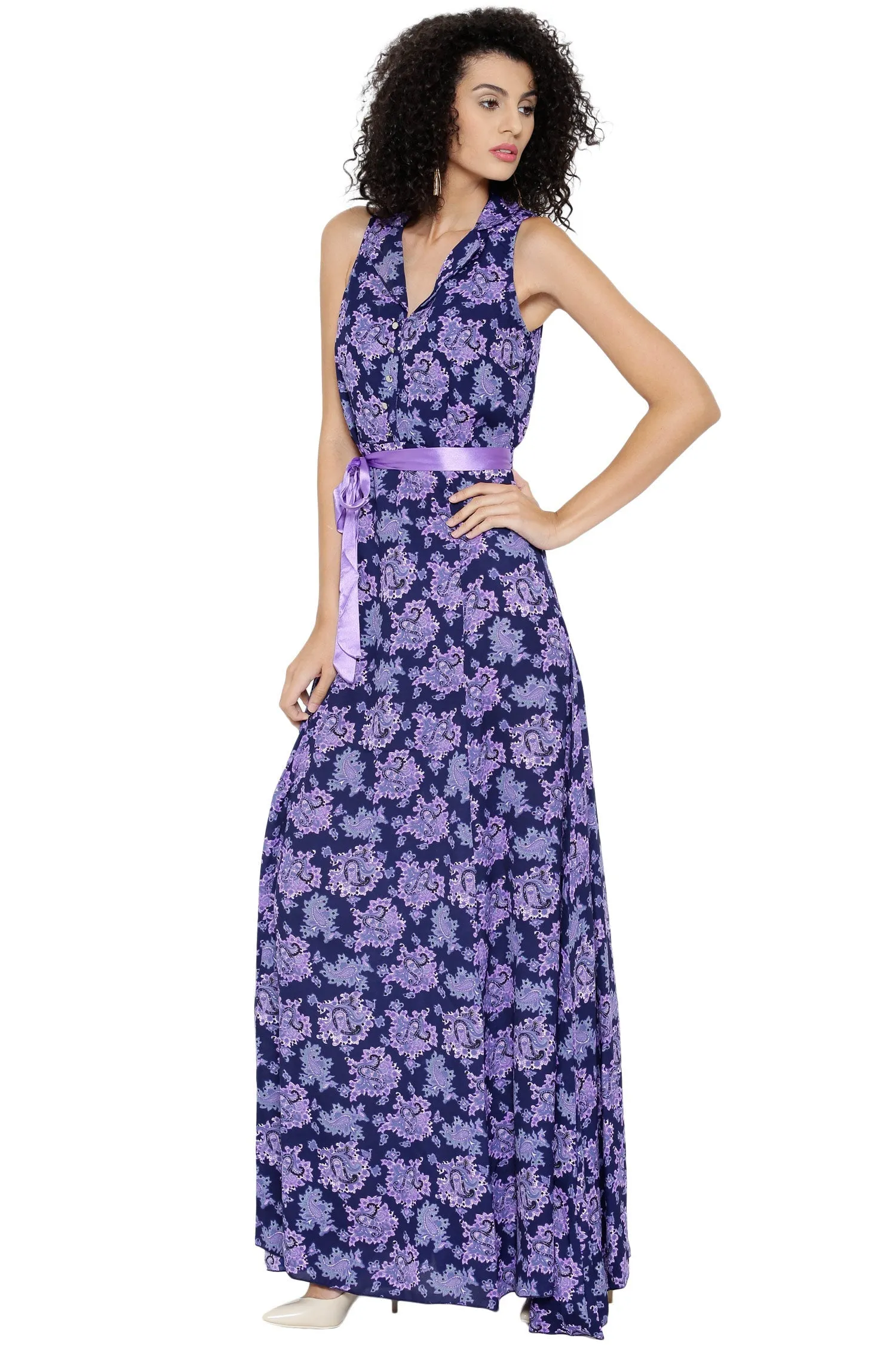 Paisley Printed Maxi Dress