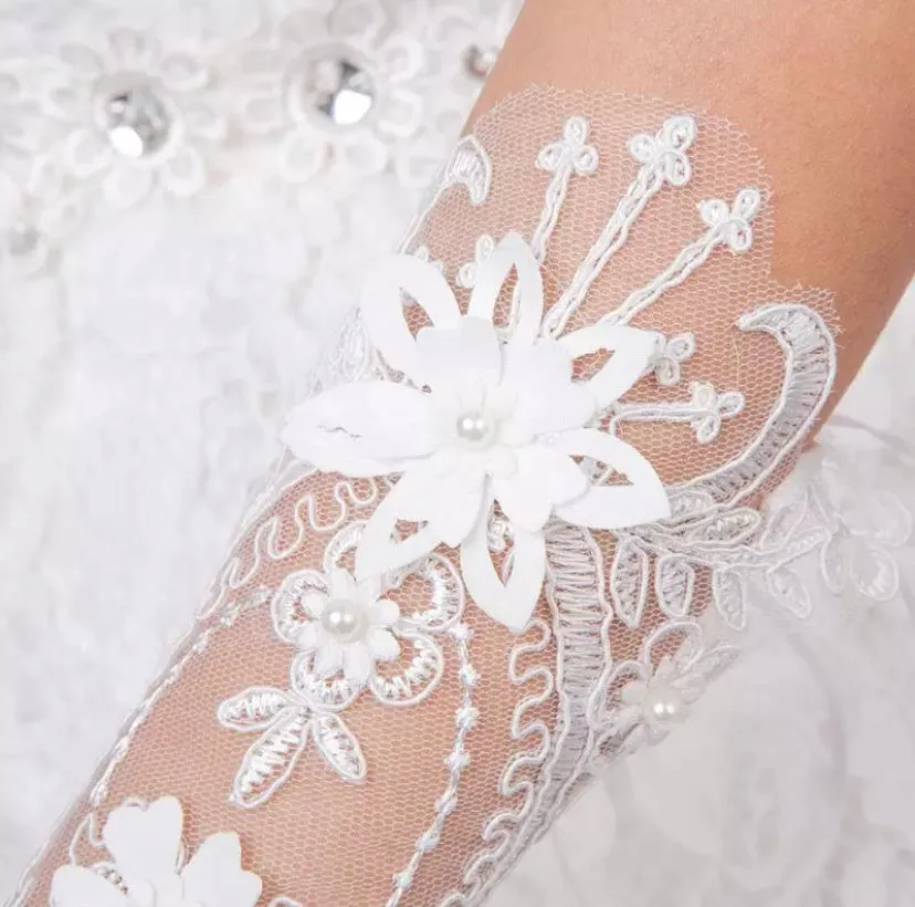 Pearl wedding Bridal Gloves by