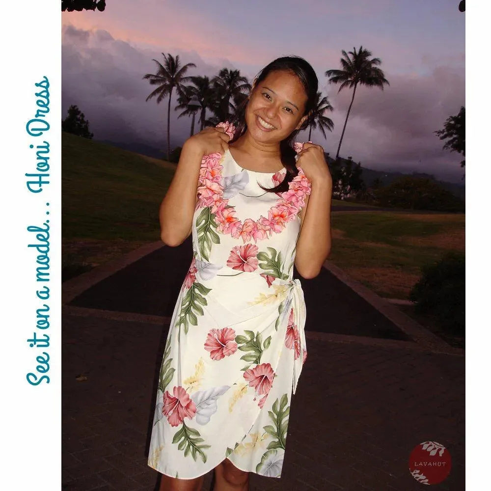 Poipu Grey Honi Hawaiian Dress