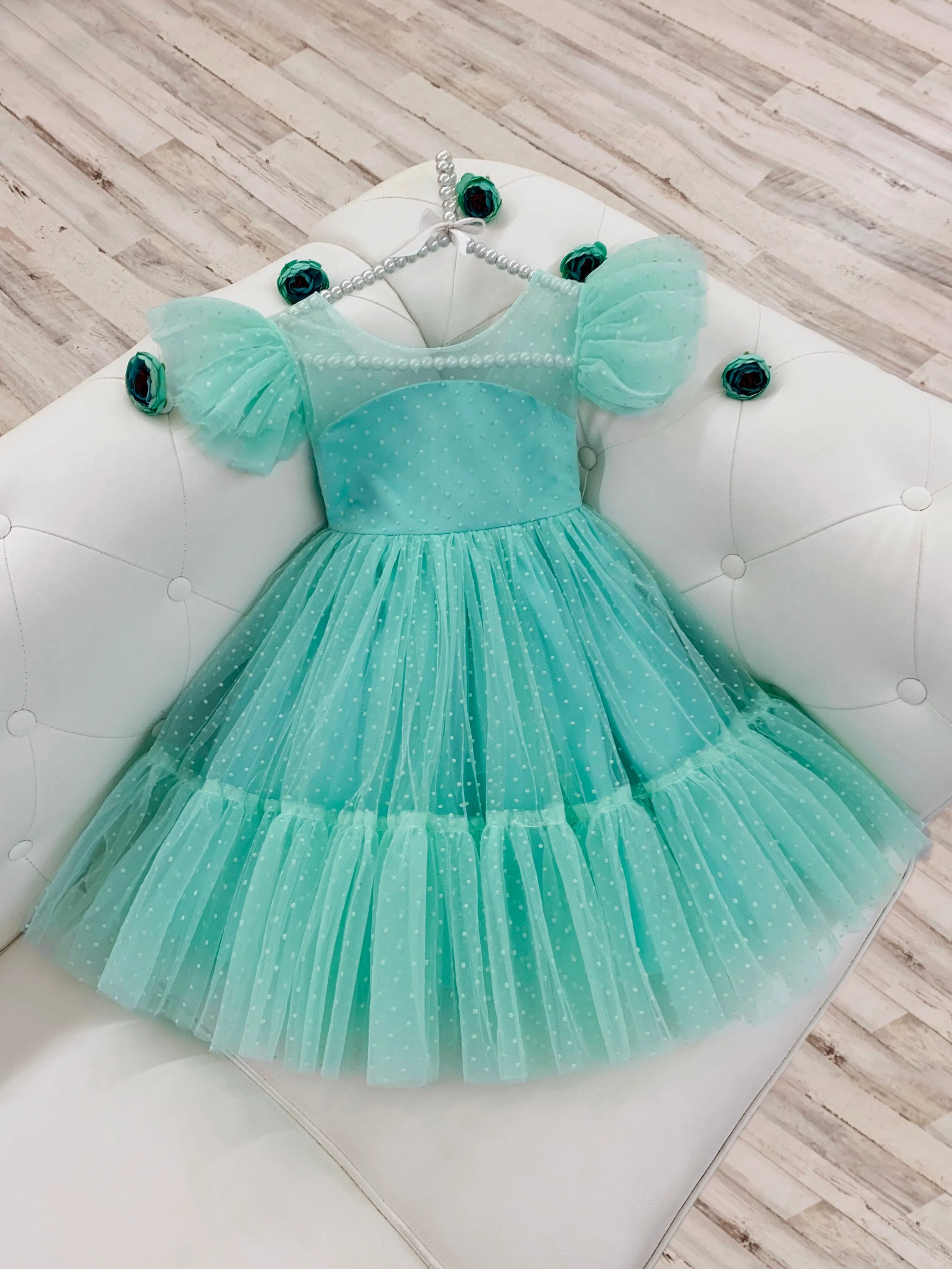 Polka Dot Mint Big Twirls Party Dress