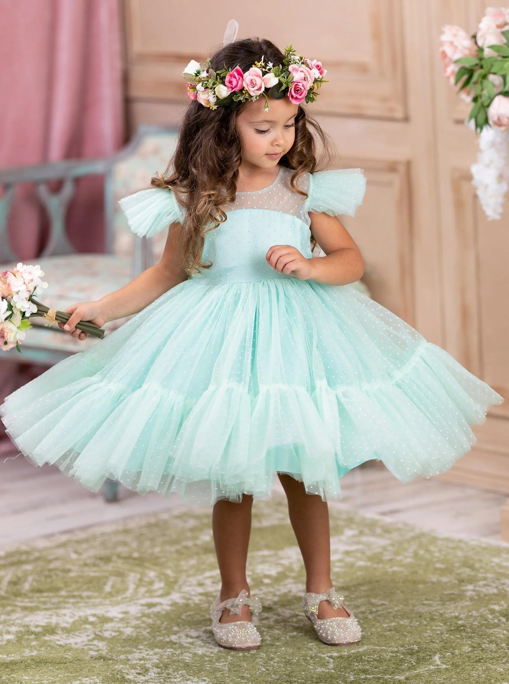 Polka Dot Mint Big Twirls Party Dress