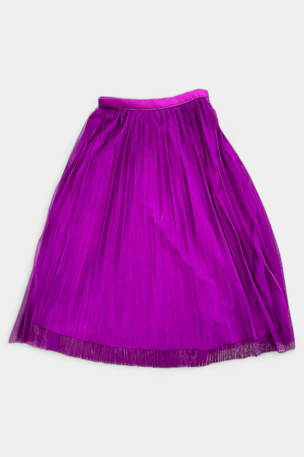 Purple Tulle Pleated Skirt