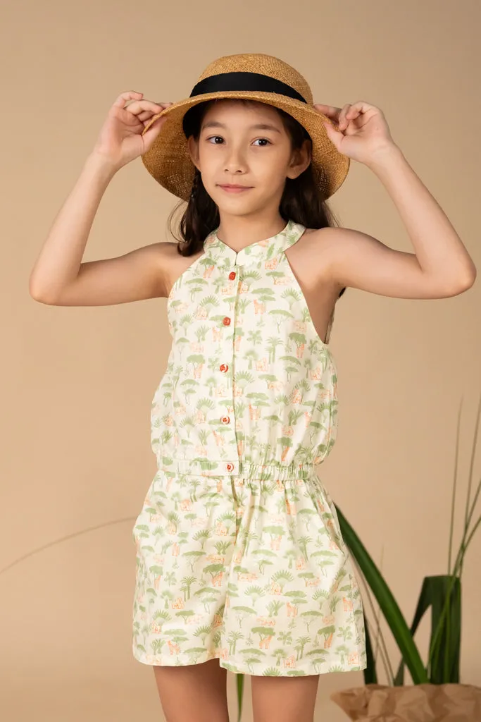 Railey Playsuit - Green Safari