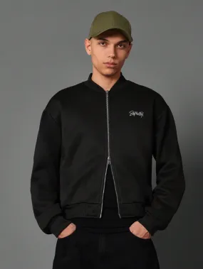 Regular Fit Zip-Up Bomber Jacket