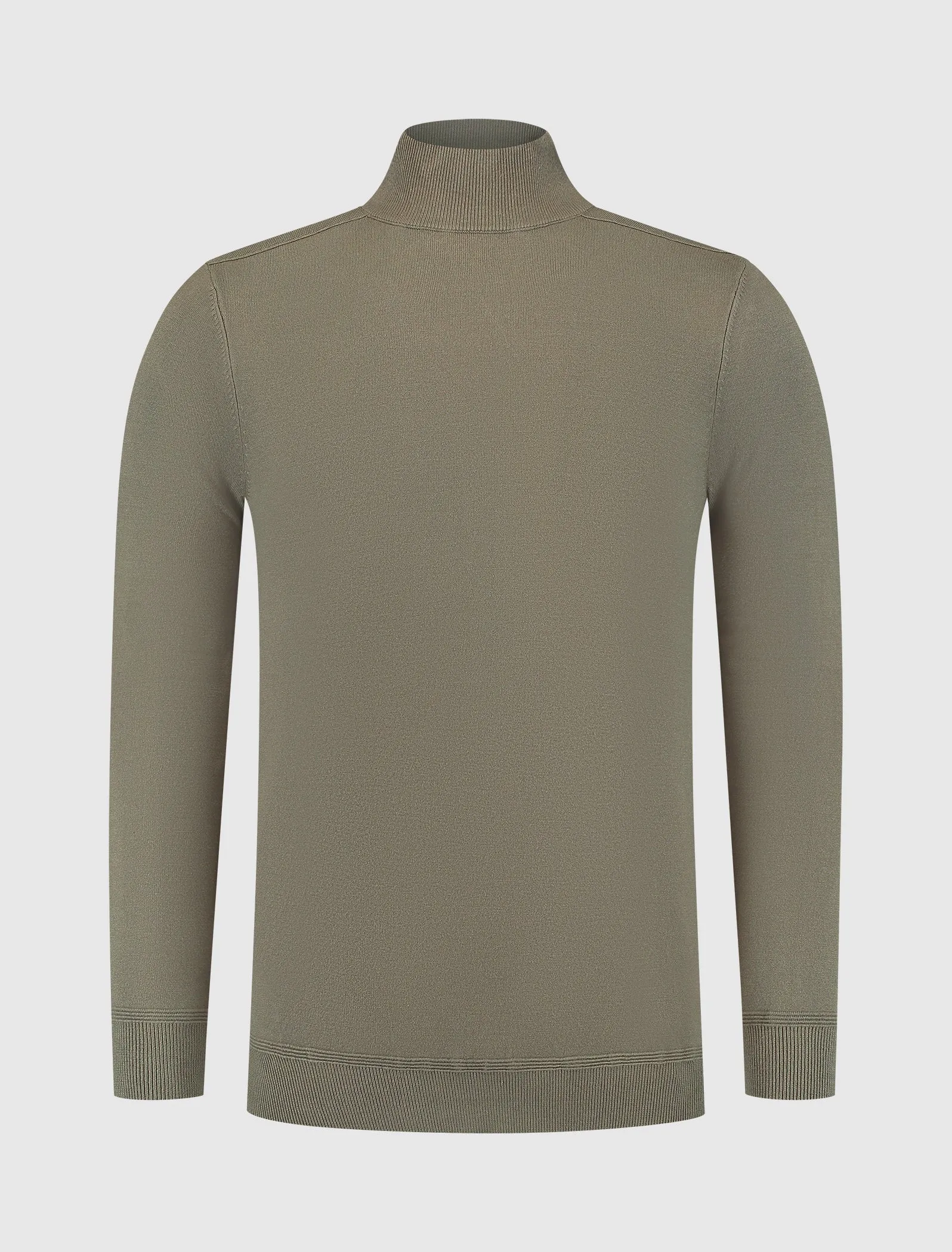 Ribbed Mockneck Knitwear | Army Green