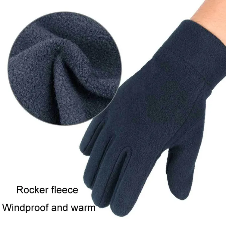 Rocker Fleece Winter Warm Anti-Slip Gloves Outdoor Riding Sports Gloves, Size: S(Black)