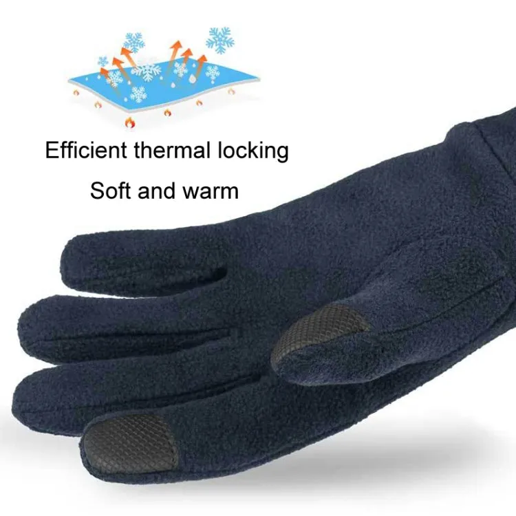 Rocker Fleece Winter Warm Anti-Slip Gloves Outdoor Riding Sports Gloves, Size: S(Black)