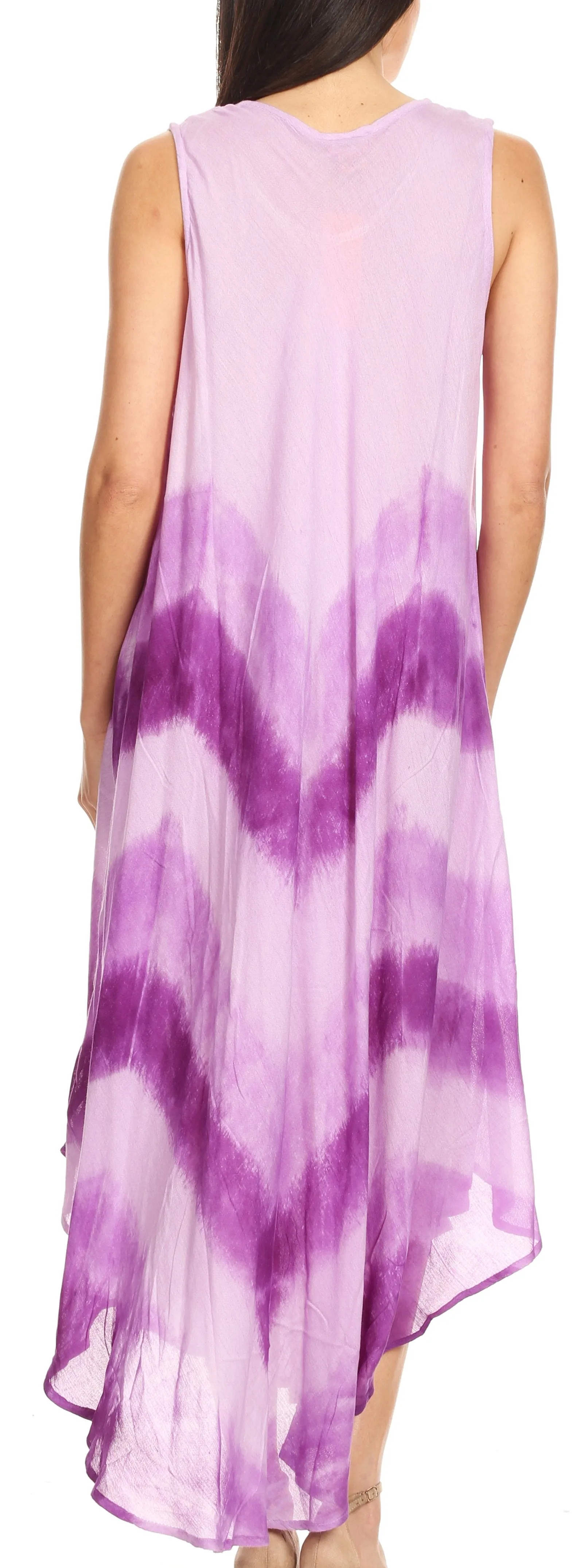 Sakkas Neja Women's Casual Maxi Summer Sleeveless Loose Fit Tie Dye Tank Dress