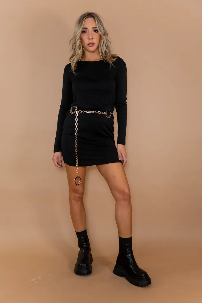 Sasha Long Sleeve Little Black Dress