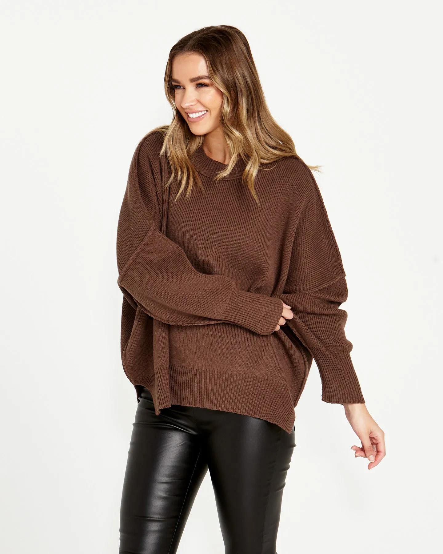 Sass Leora Knit Jumper Chocolate