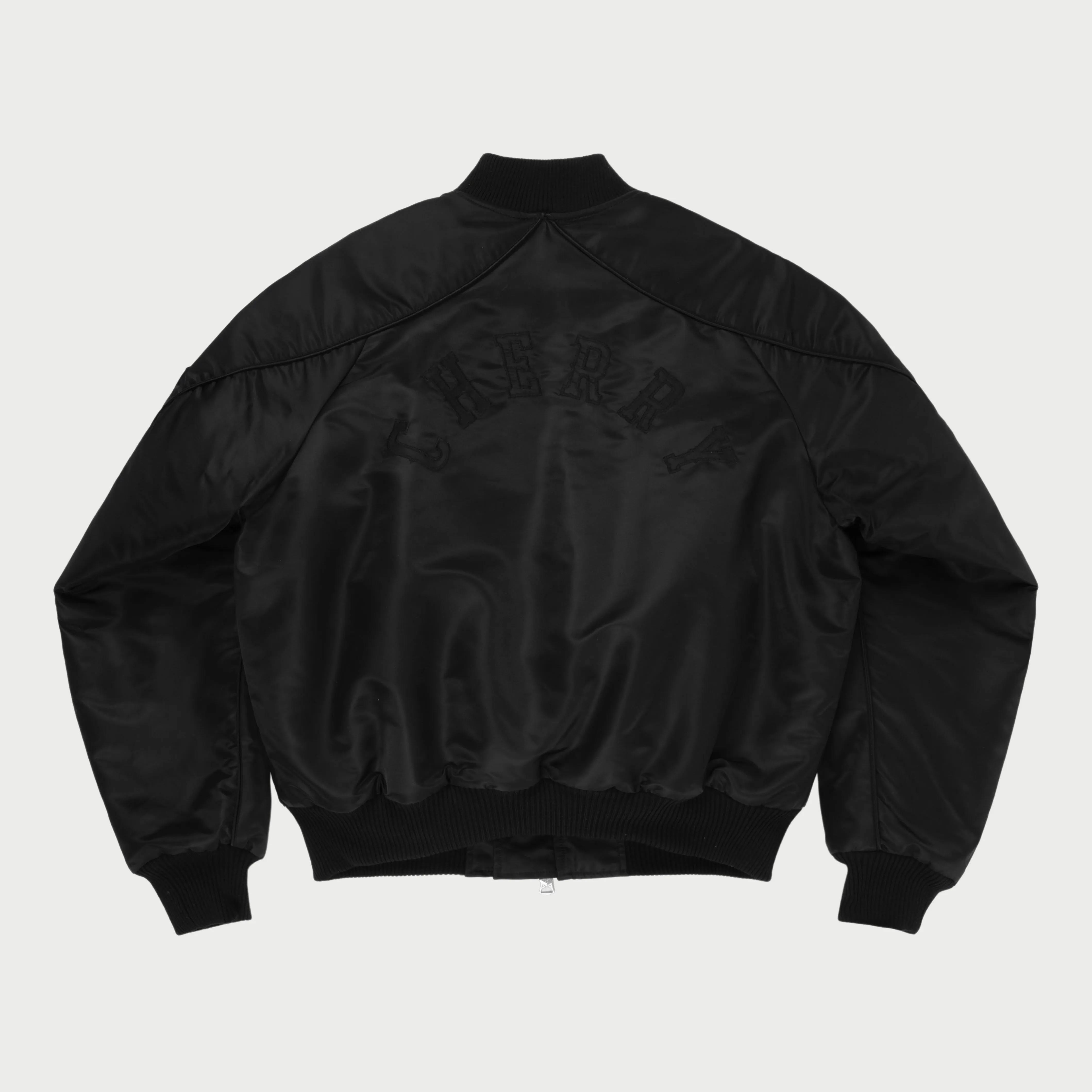 Satin Bomber Jacket (Black)