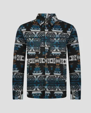 SG Quilted Aztec Shirt Jacket - Black   Teal