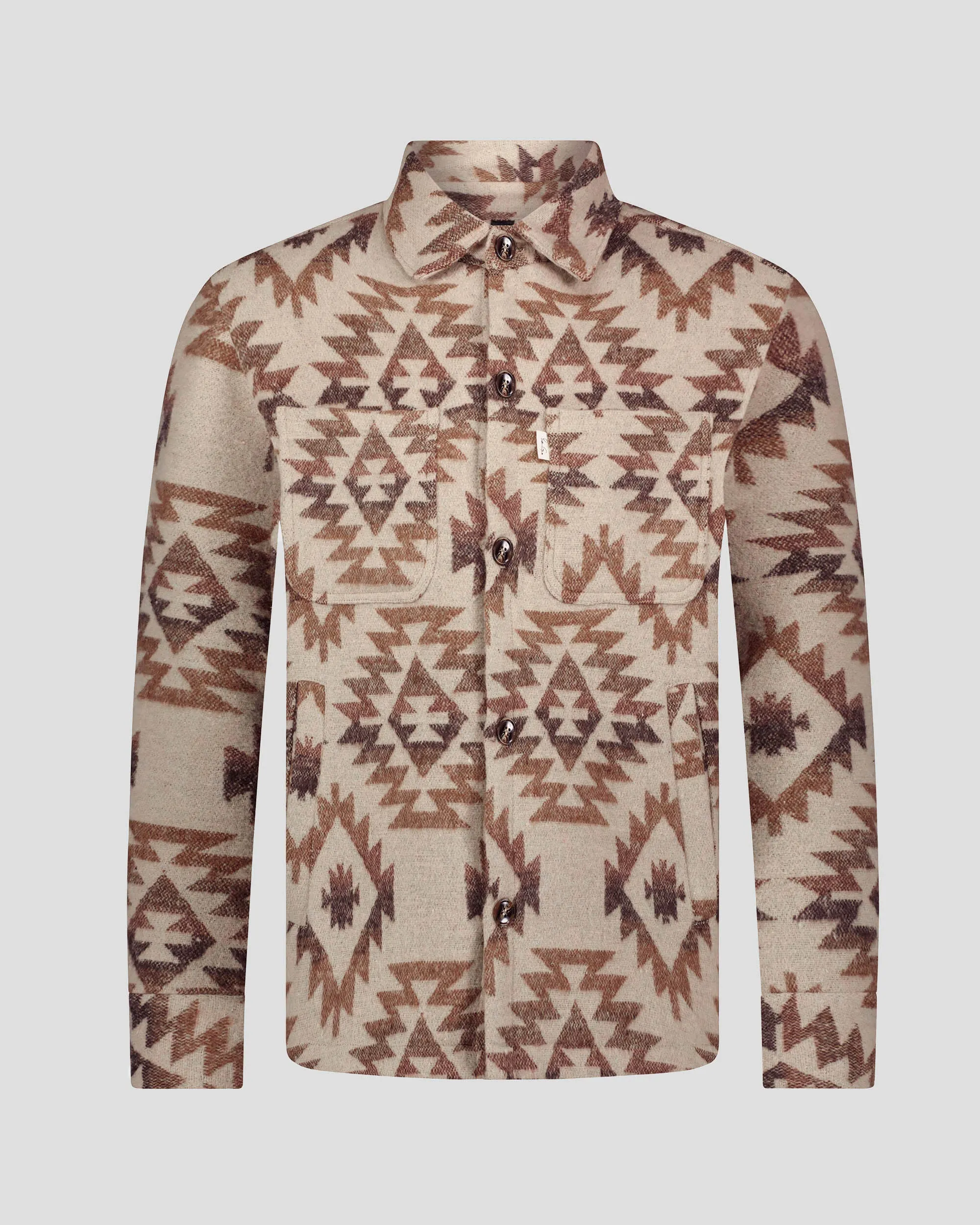 SG Quilted Aztec Shirt Jacket - Brown