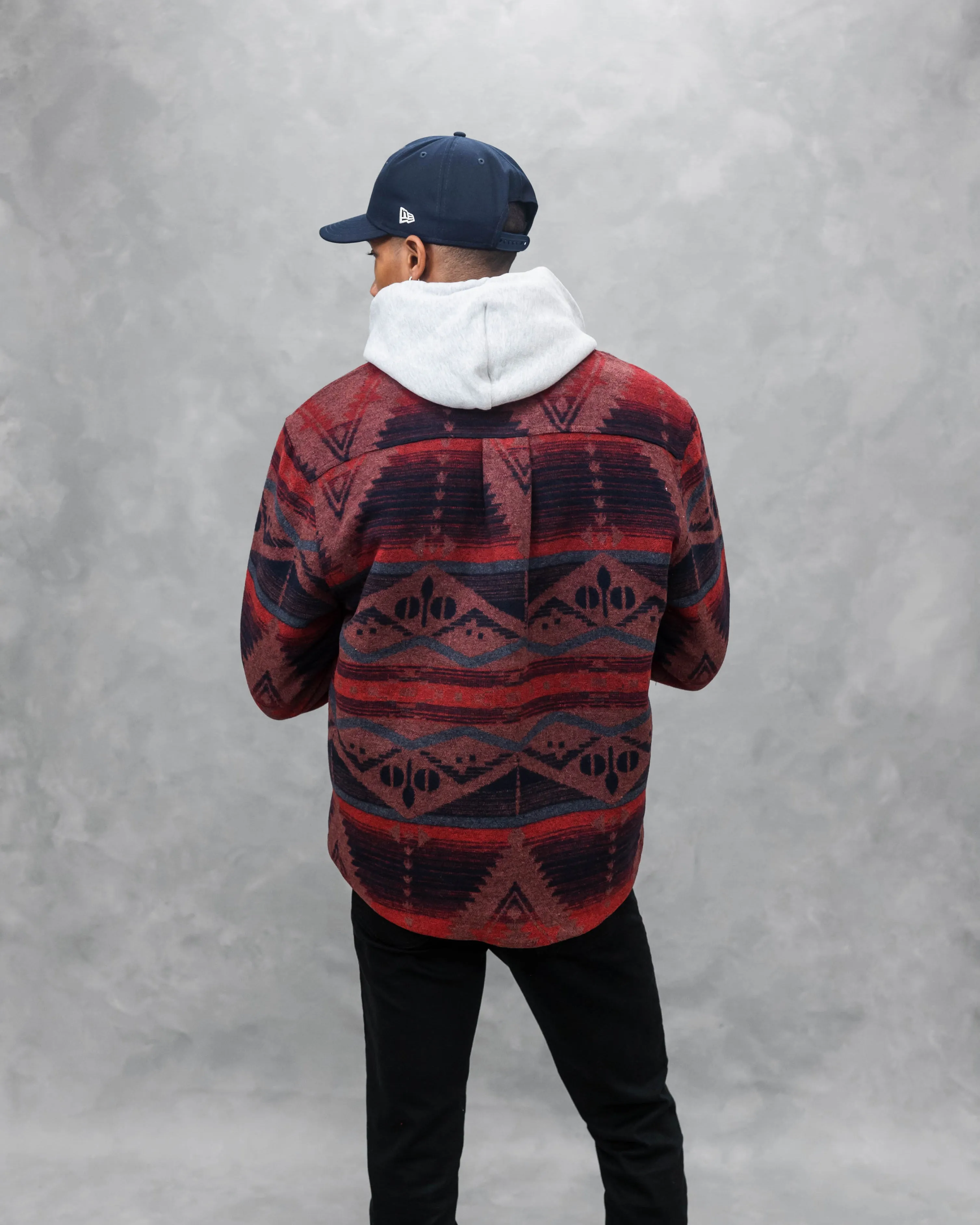 SG Quilted Aztec Shirt Jacket - Navy   Beet