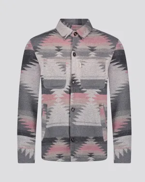 SG Quilted Aztec Shirt Jacket - Pink   Grey