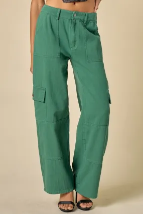 Skate Cargo Wide Leg Pants In Green