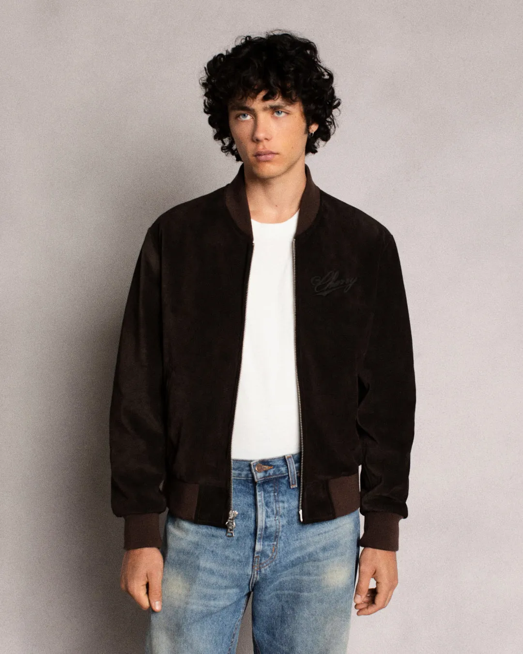 Suede Bomber Jacket (Espresso)