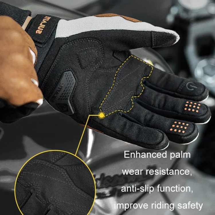 SULAITE Motorcycle Riding Breathable Conductive Touch Screen Full Finger Gloves, Size: XXL(Gray)