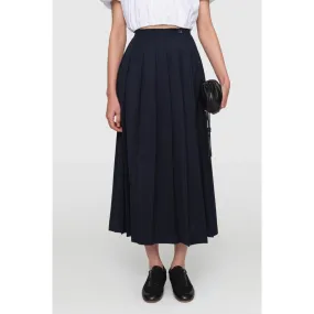 Summer Wool "Fann" Skirt Navy