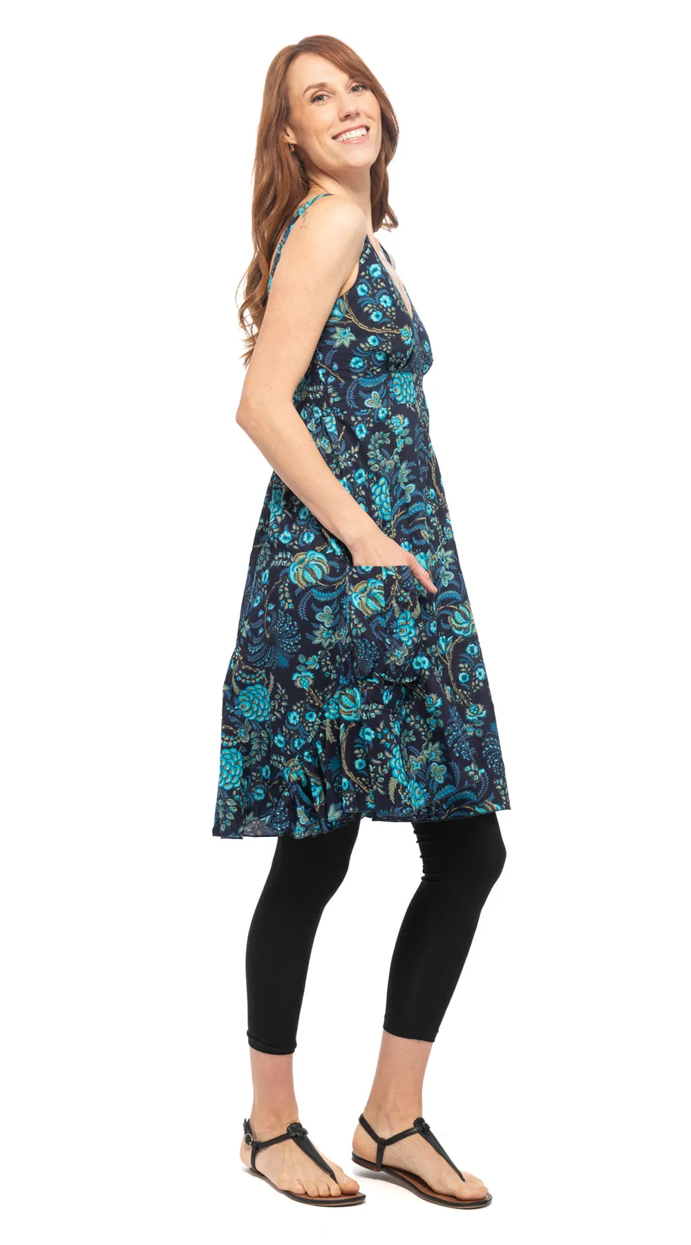 Swing Dress - navy wonderful - organic cotton