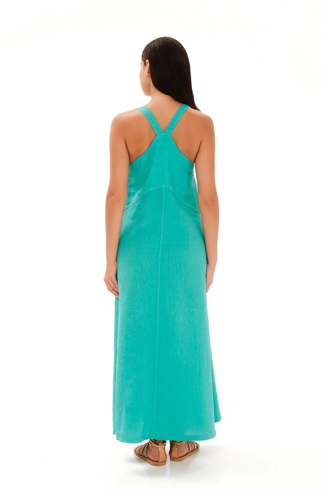 Tank Linen Maxi Dress Green