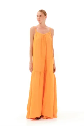 Tank Linen Maxi Dress Orange