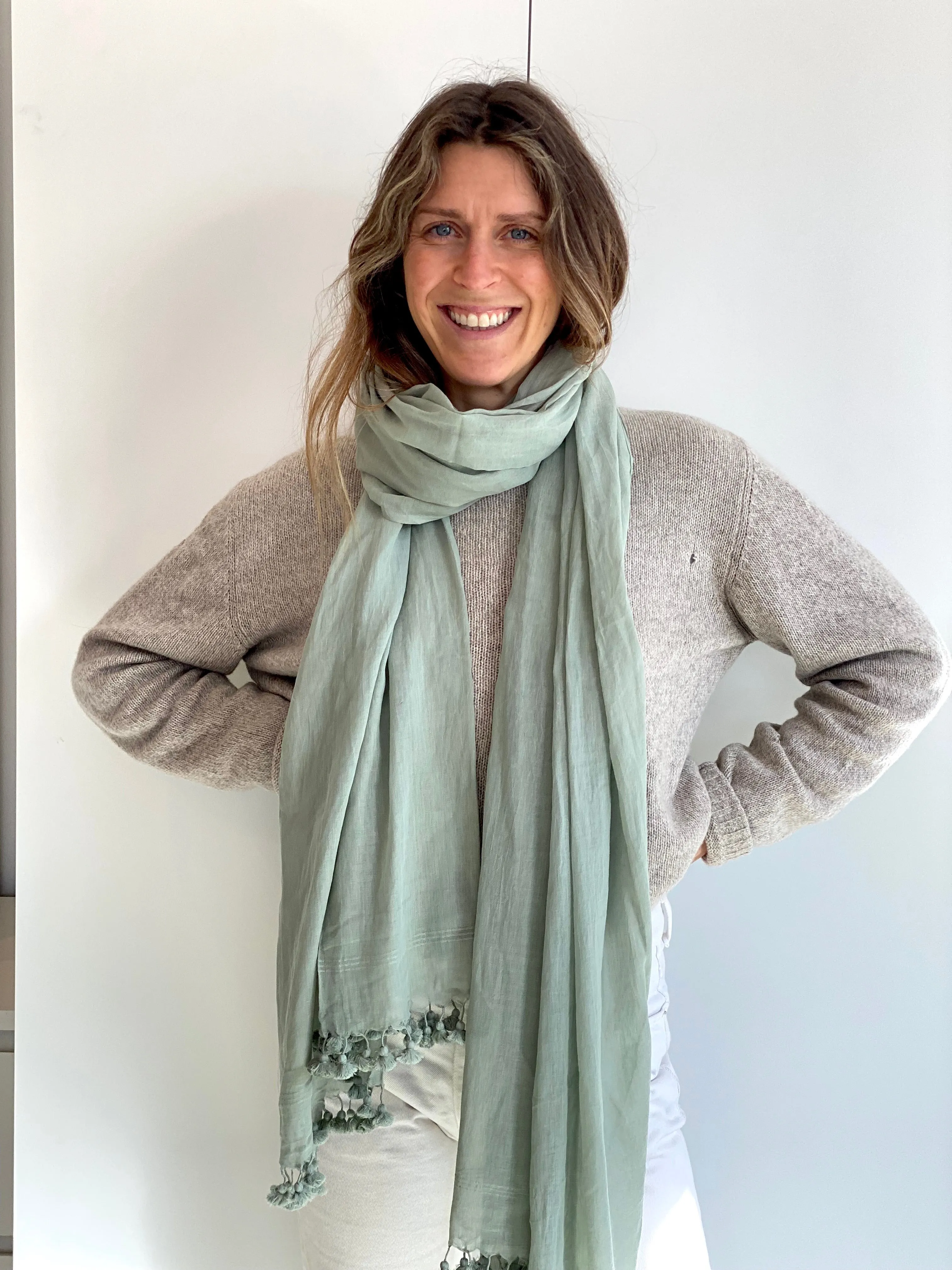 Tassel Scarf | Sage Green