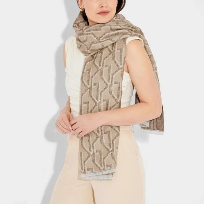 Taupe Signature Scarf & Card Holder KLS528