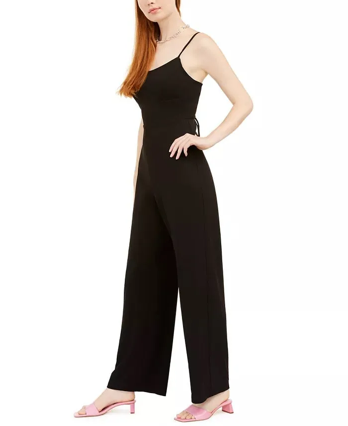 Teeze Me Women's Juniors' Lace-Back Jumpsuit Black Size 1