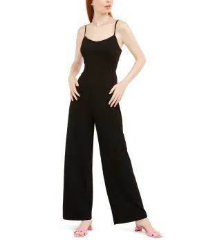 Teeze Me Women's Juniors' Lace-Back Jumpsuit Black Size 1