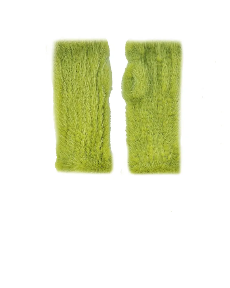 The Short Mink Knitted Fingerless Fur Gloves