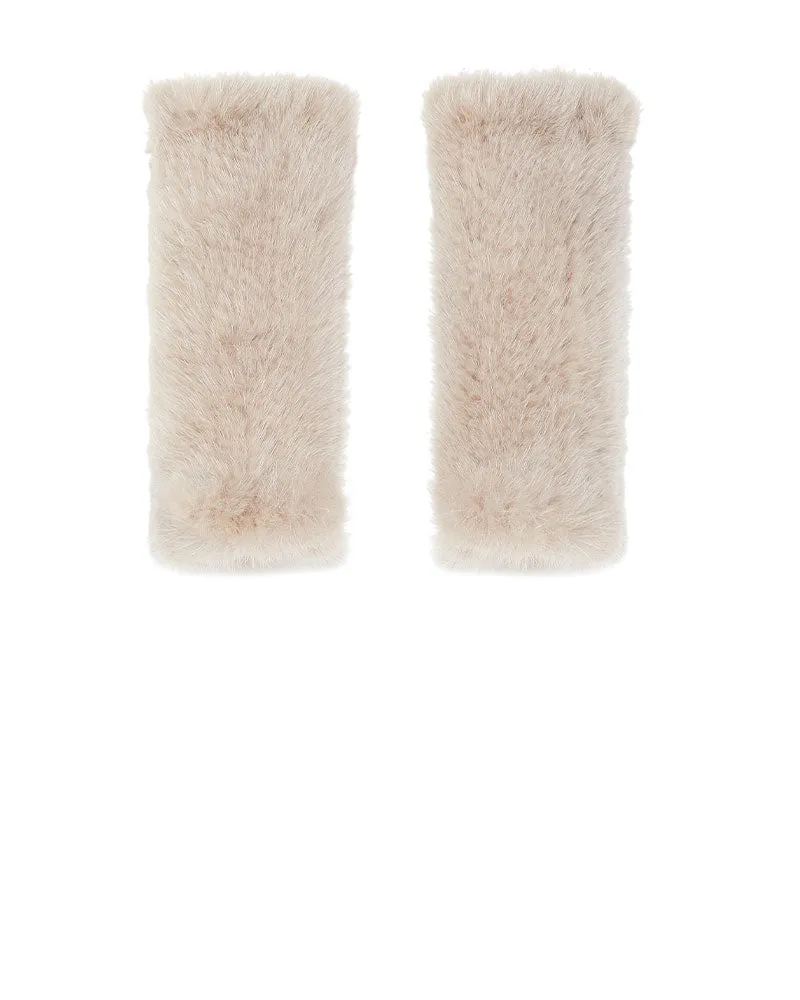 The Short Mink Knitted Fingerless Fur Gloves