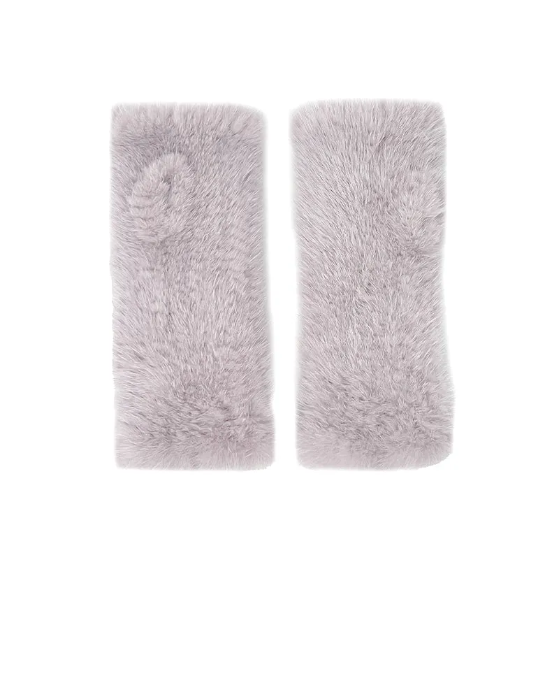 The Short Mink Knitted Fingerless Fur Gloves