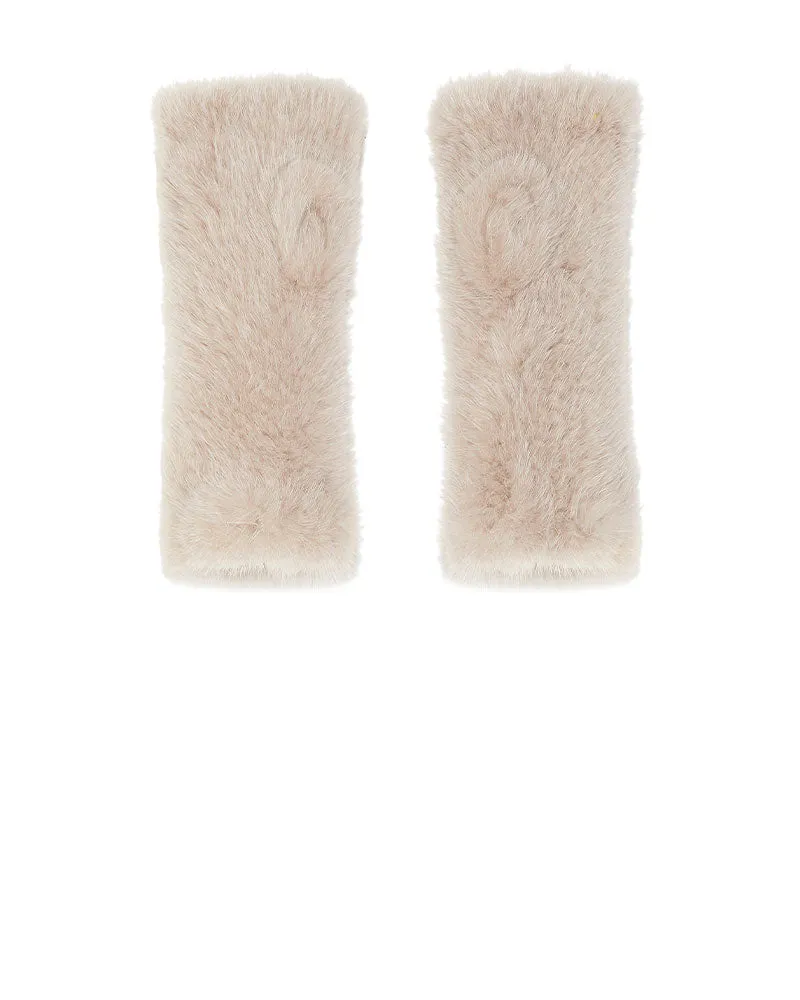 The Short Mink Knitted Fingerless Fur Gloves