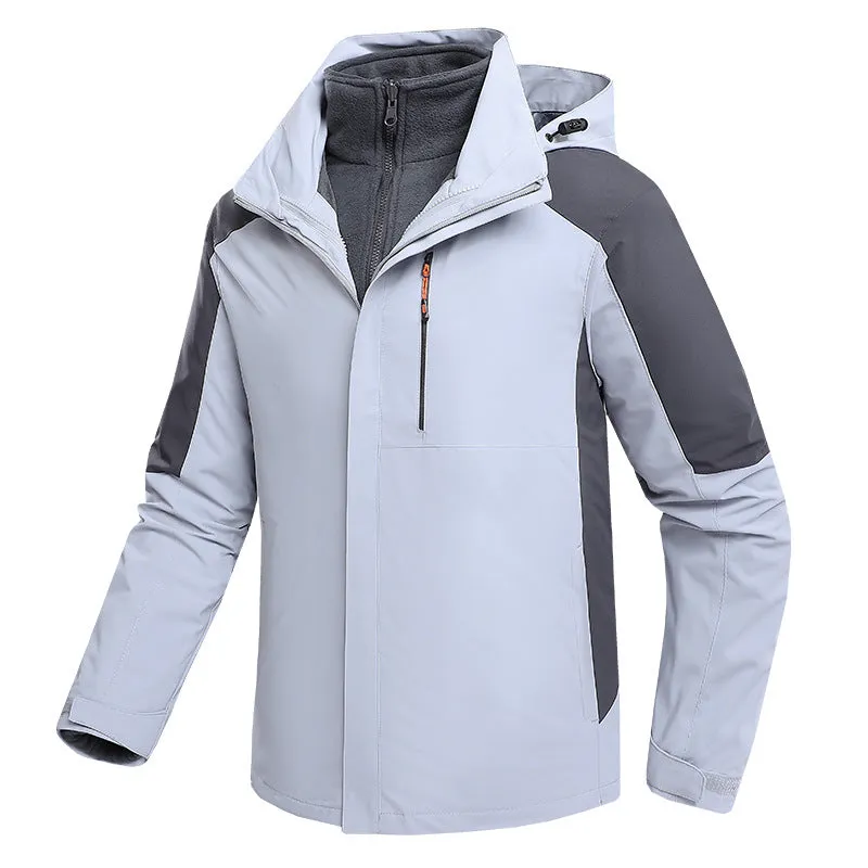 Three-in-one Waterproof Fleece-lined Thick Jacket