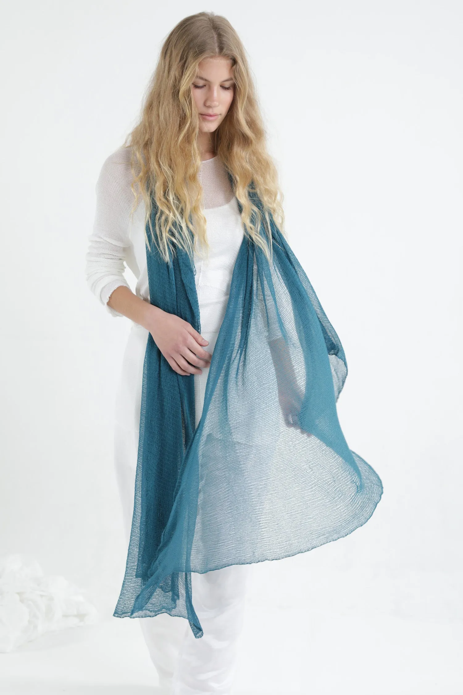 Turquoise Big Air Bamboo Light Scarf