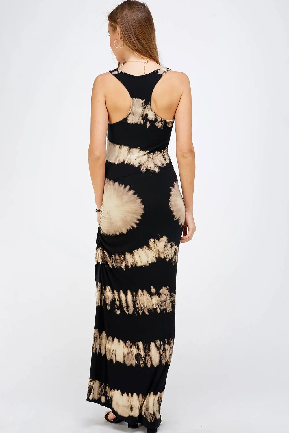 Urban X Black & Mocha Tie-Dye Maxi Dress