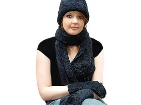 Velour Knit Ladies Scarf Set