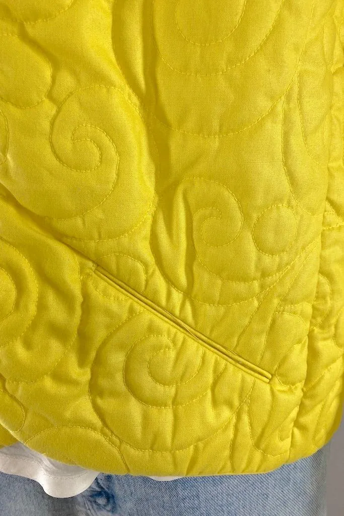 Vintage Saks Fifth Ave Yellow Quilted Jacket