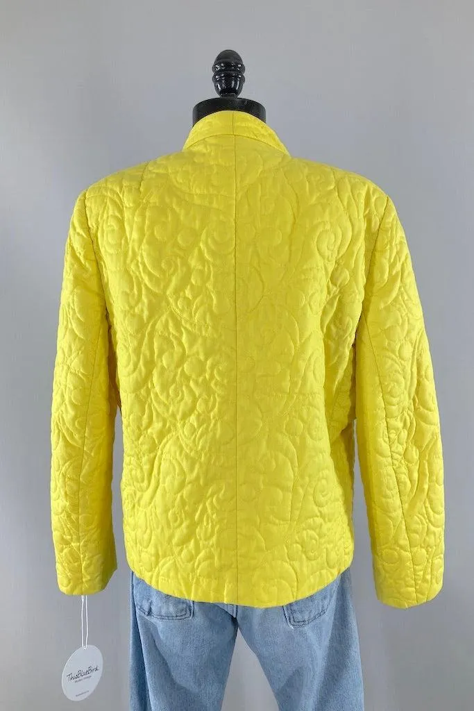 Vintage Saks Fifth Ave Yellow Quilted Jacket