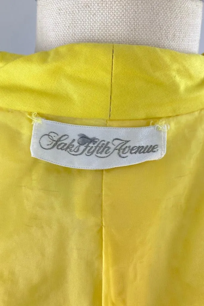 Vintage Saks Fifth Ave Yellow Quilted Jacket