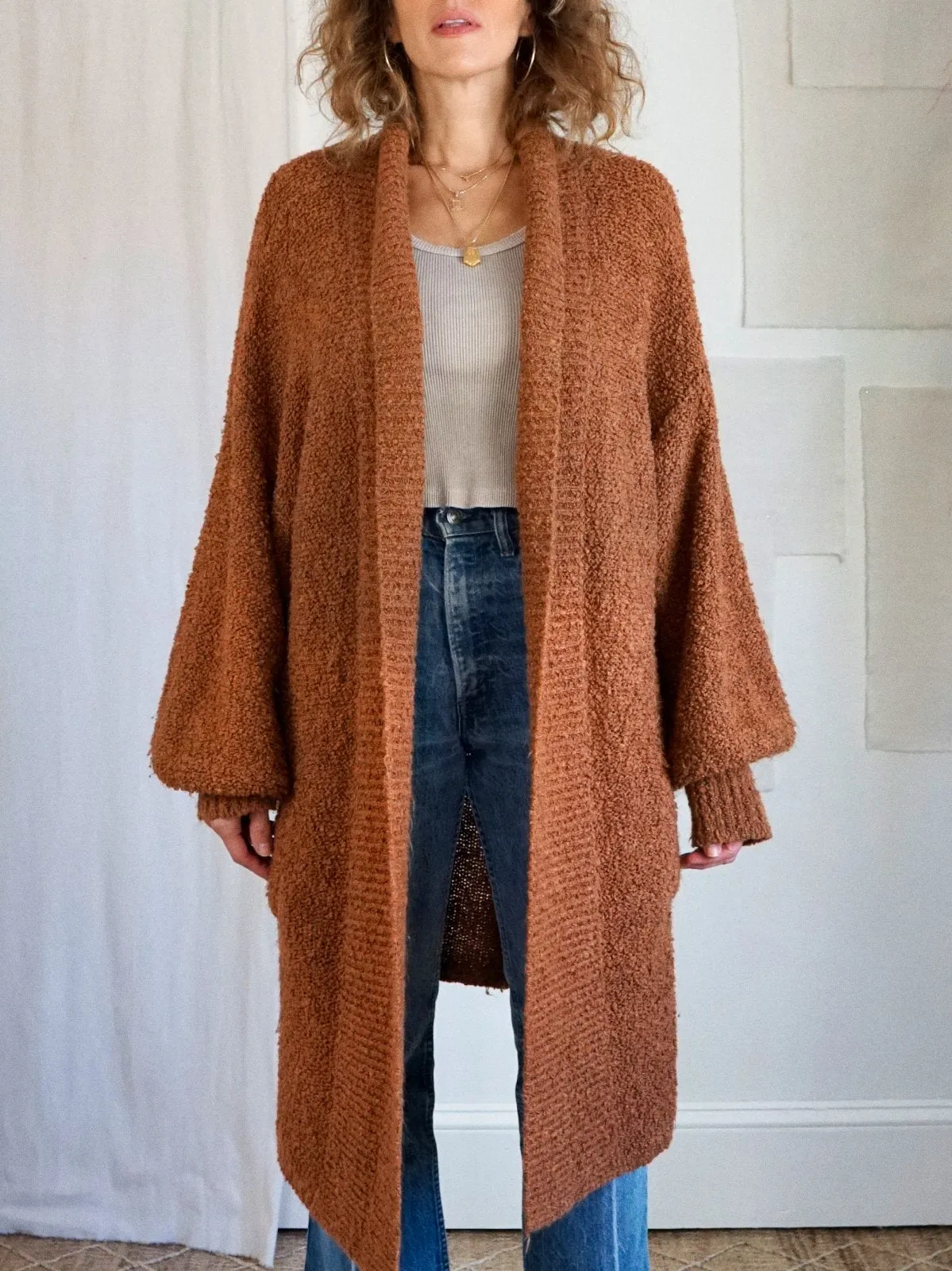 Vintage Sienna Boucle Long Sweater Coat