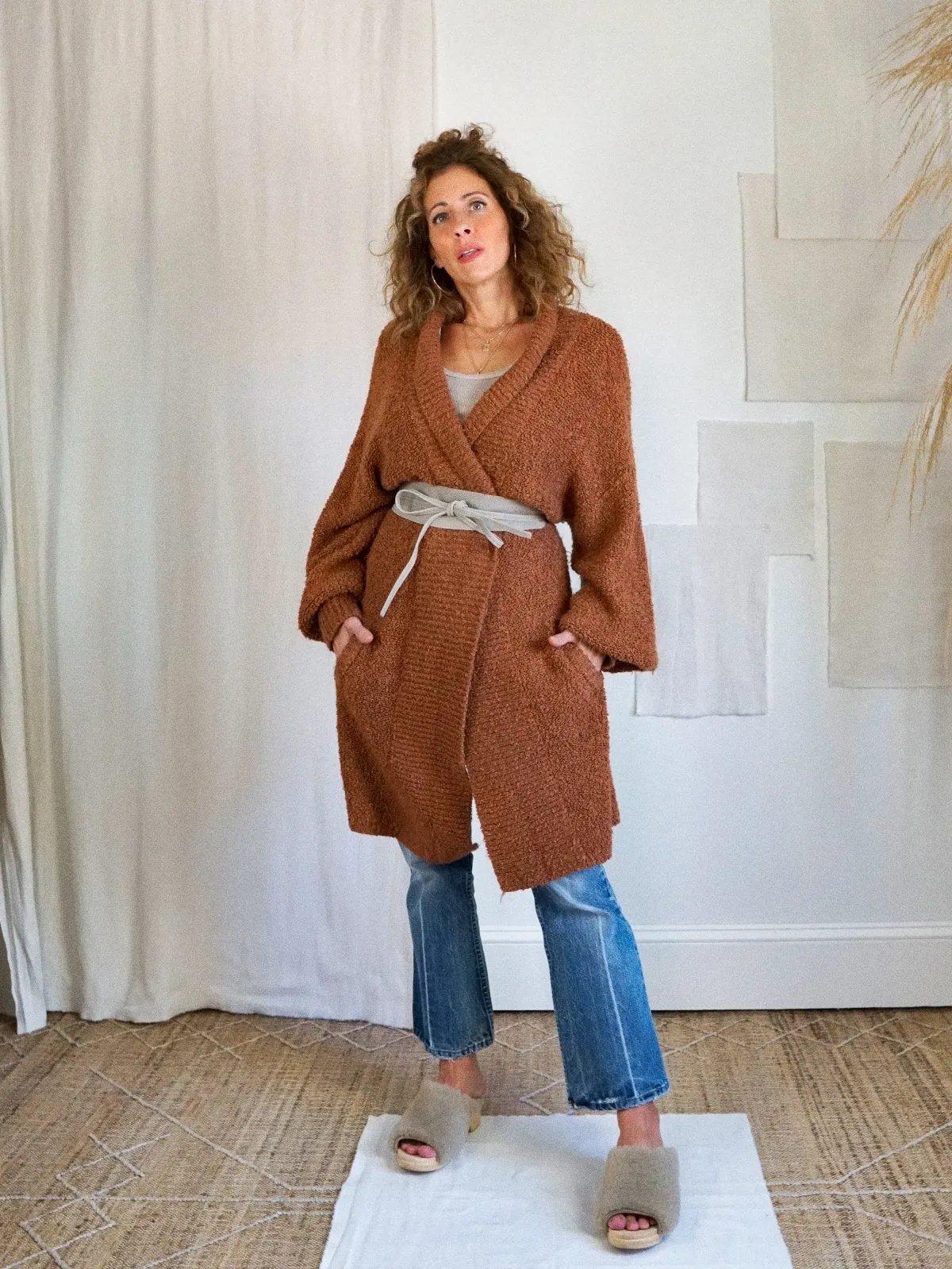 Vintage Sienna Boucle Long Sweater Coat