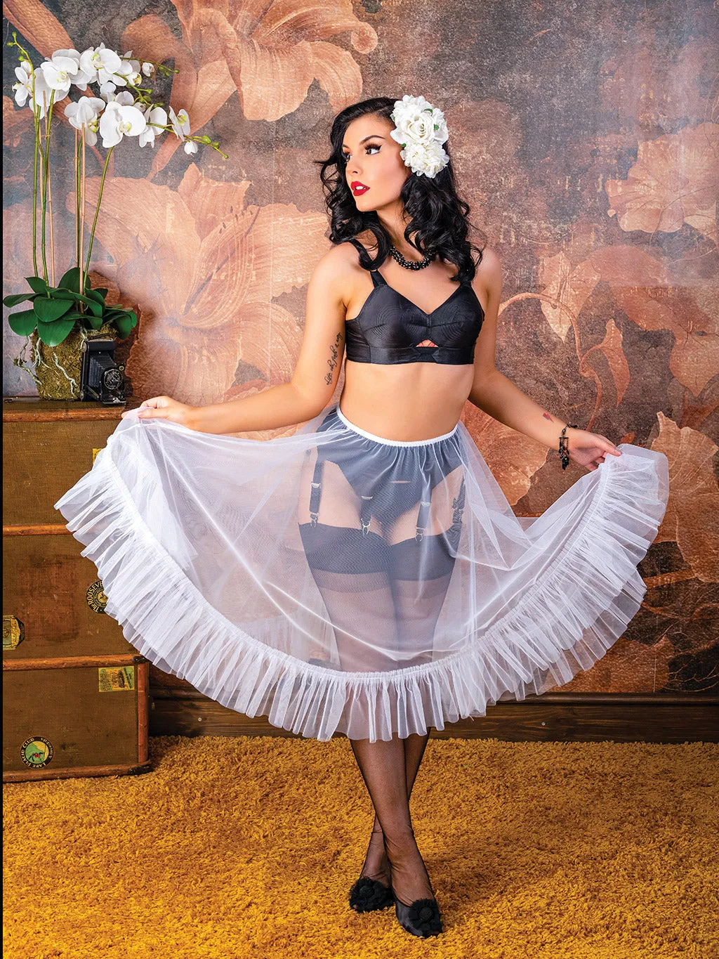 White Frilly Petticoat L8021W