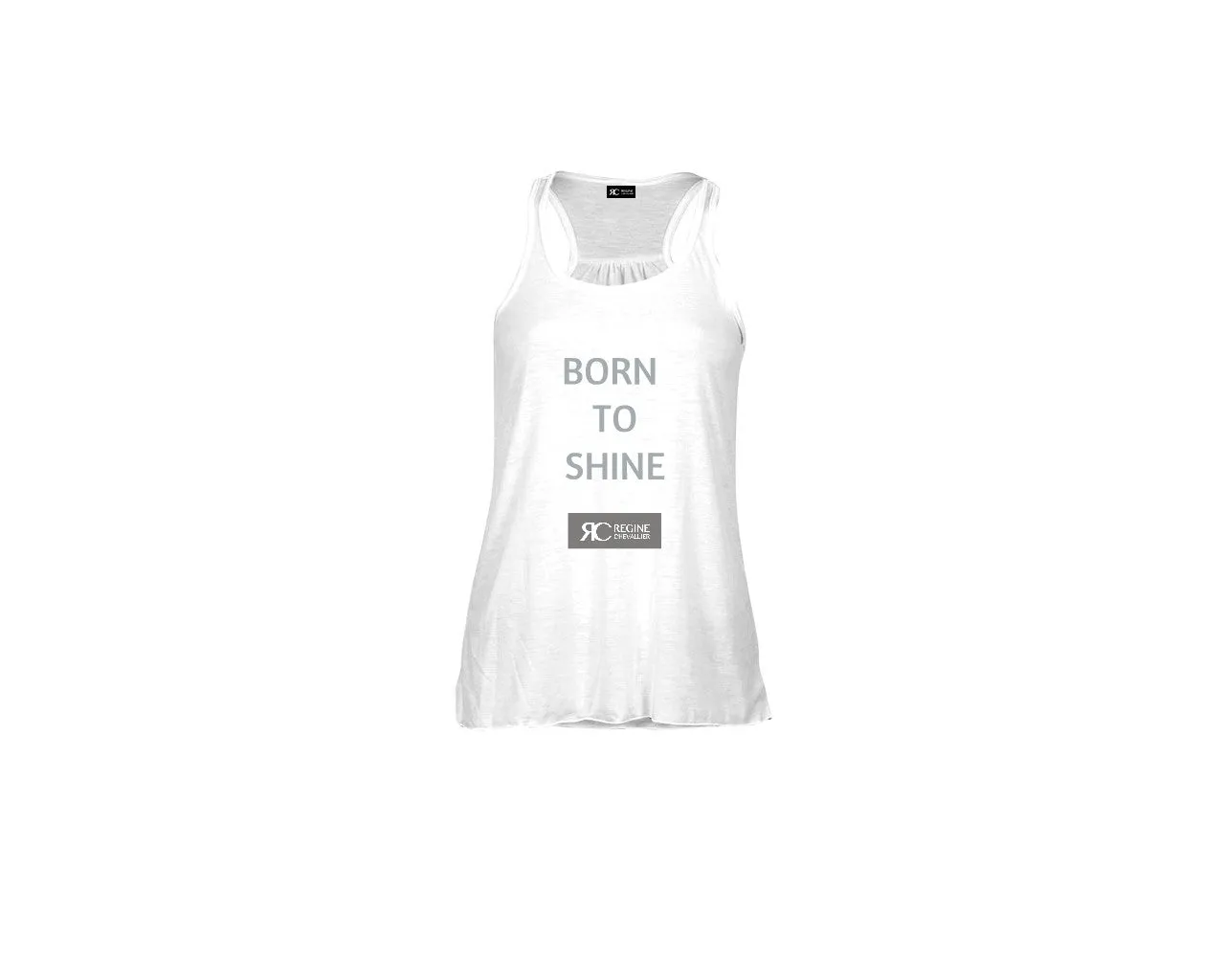 White Racerback Tank Top - BORN TO SHINE