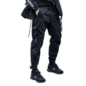 WLS Function Bright Line Zipper Pockets Velcro Cargo Pants