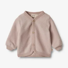 Wool Fleece Cardigan Kari - dry rose