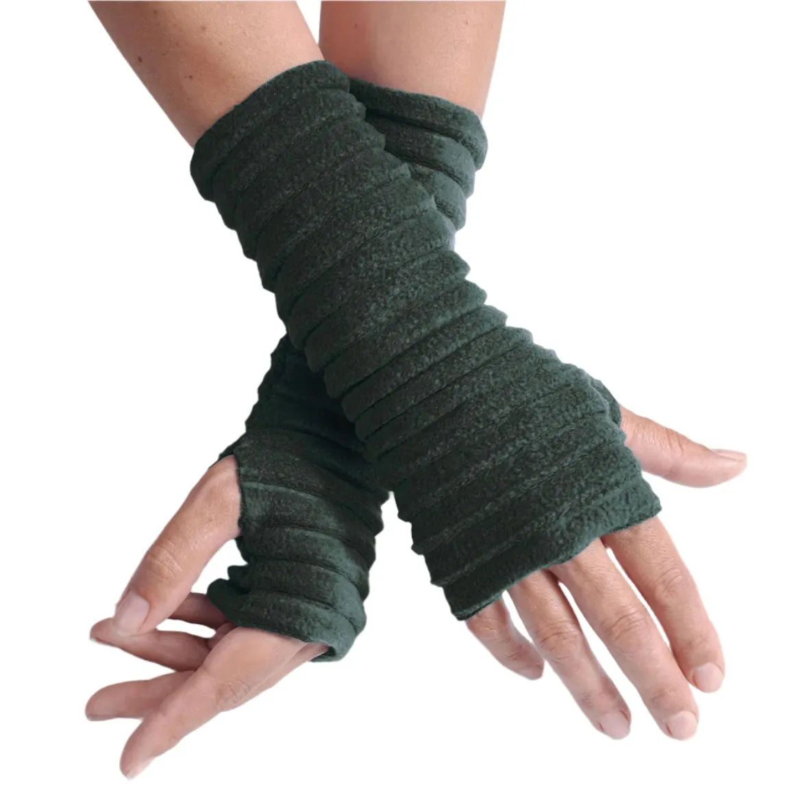 Wristees® Fingerless Gloves - Bottle green